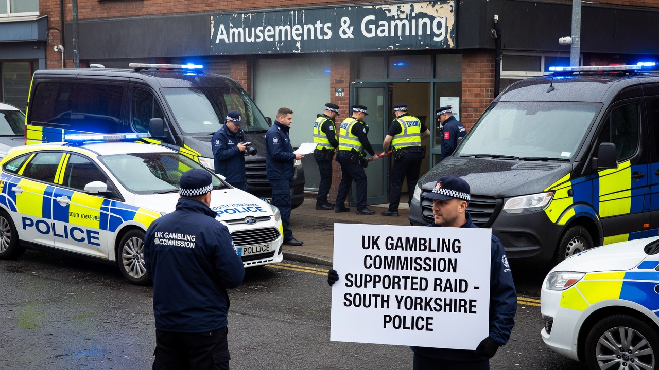 Seized illegal betting terminals and evidence from gambling enforcement operation