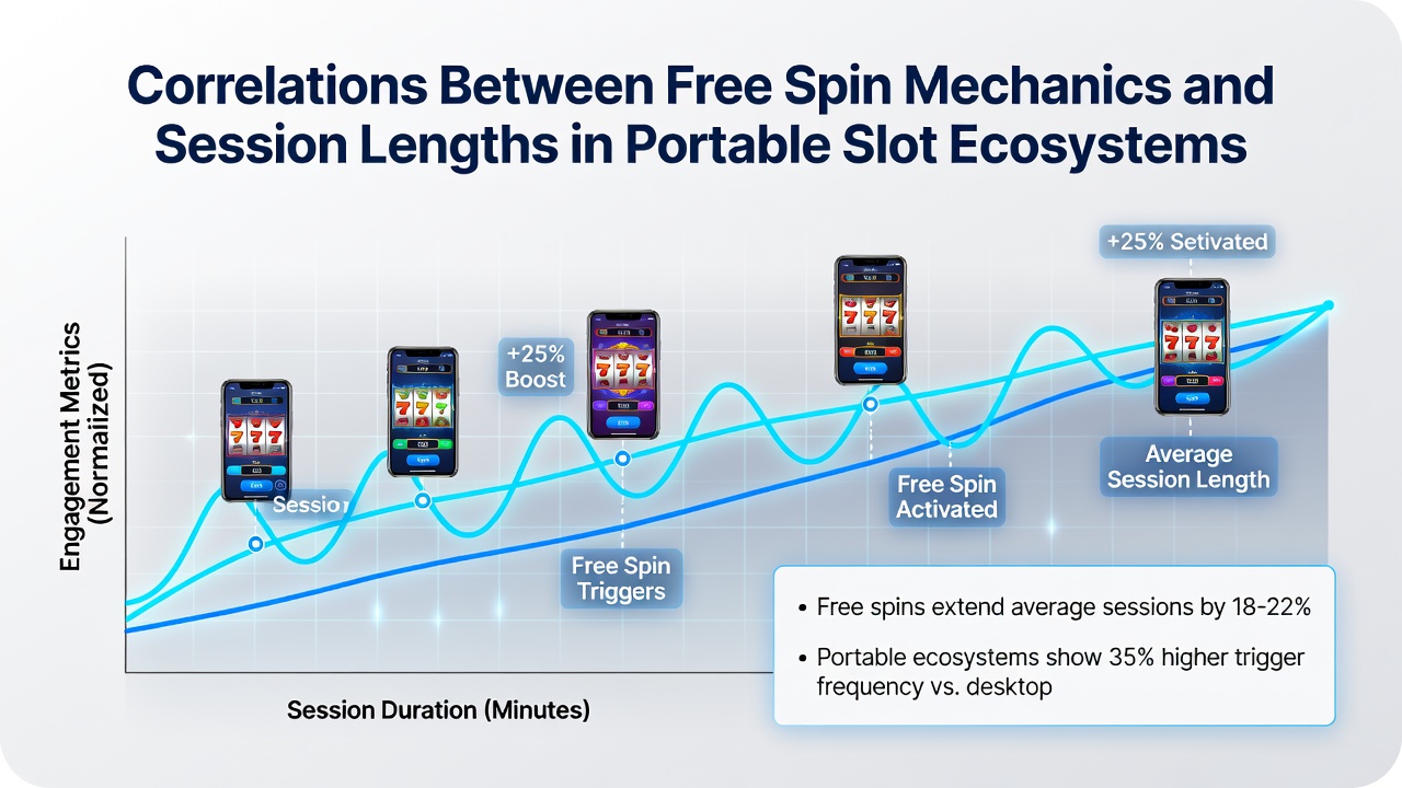 Analytics dashboard displaying session duration metrics tied to free spin events